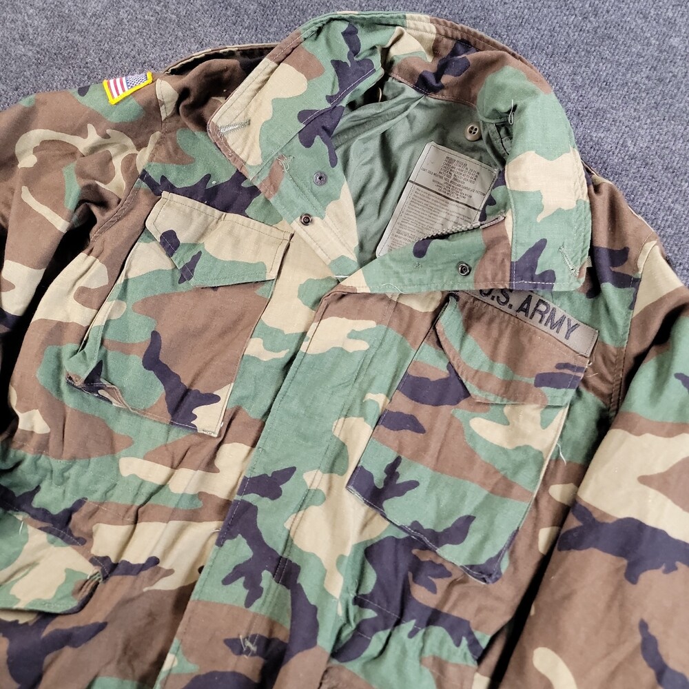 Vintage US Army M65 Cold Weather Field Jacket Mens Medium Woodland Camo